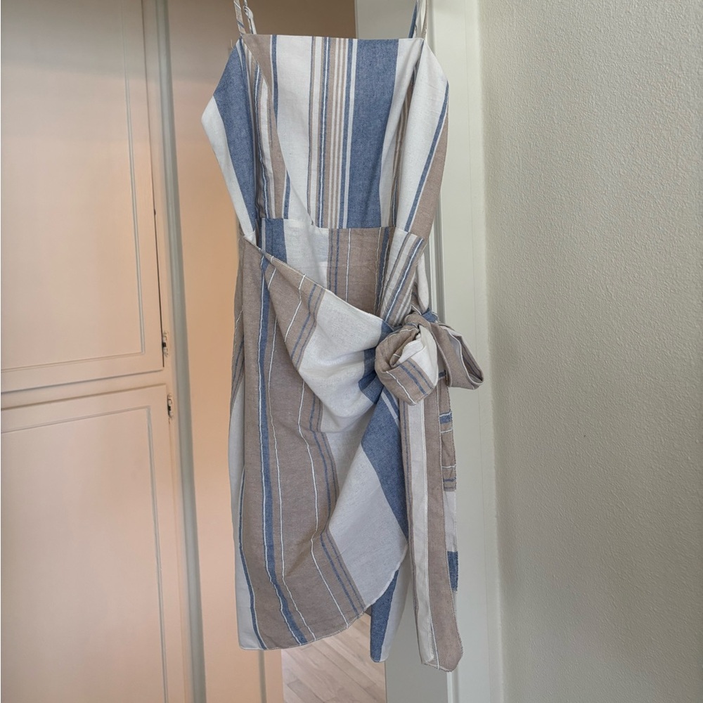 Striped Blue and Tan Dress
